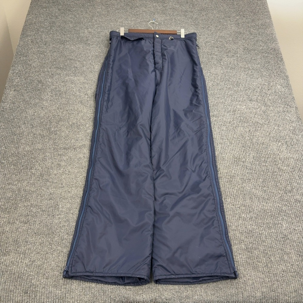 Vintage Obermeyer Snow Pants Unisex M Navy Blue Insulated Full Side Zip Ski‎